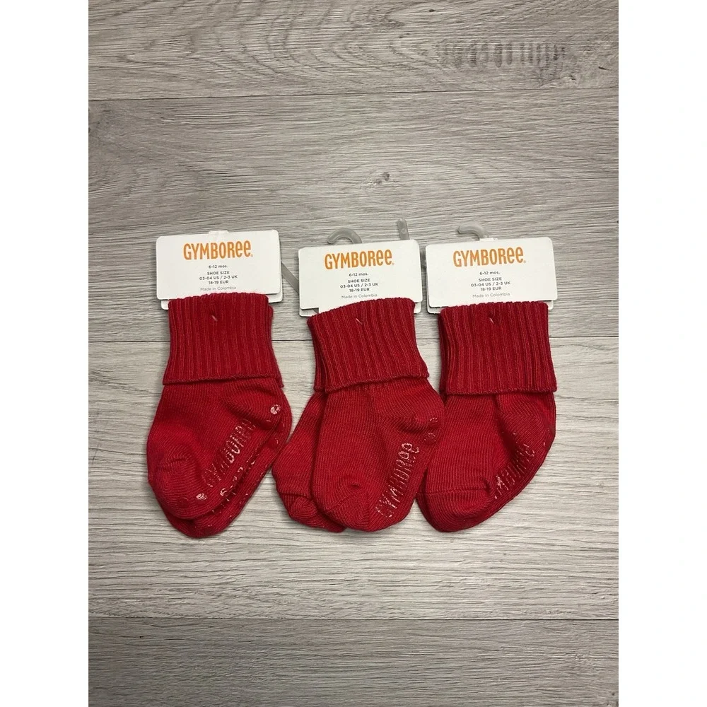 Gymboree Basic Red Boys Size‎ 6-12 M Socks NEW NWT